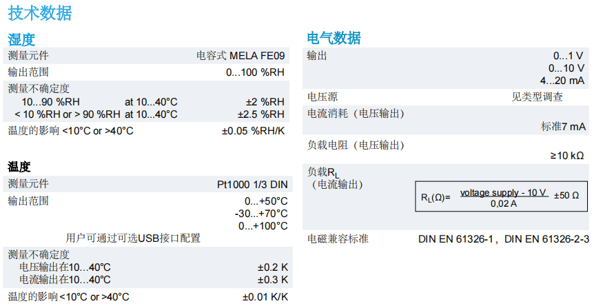 蓋加美Galltec+mela D系列 DK風管型 溫濕度變送器參數(shù)