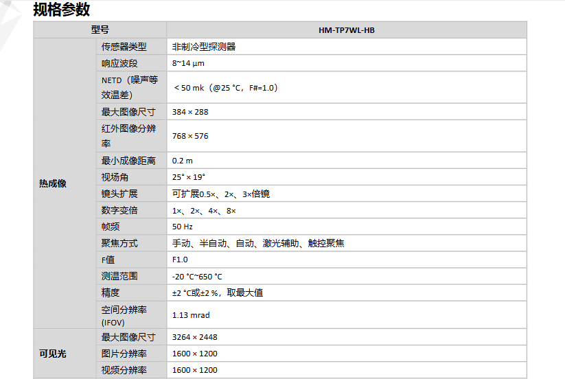 手持測溫?zé)嵯駜x參數(shù)